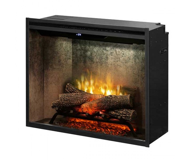 Dimplex Revillusion 30-inch Built-in Firebox with Glass Pane and Plug Kit, Weathered Concrete (RBF30WCG)