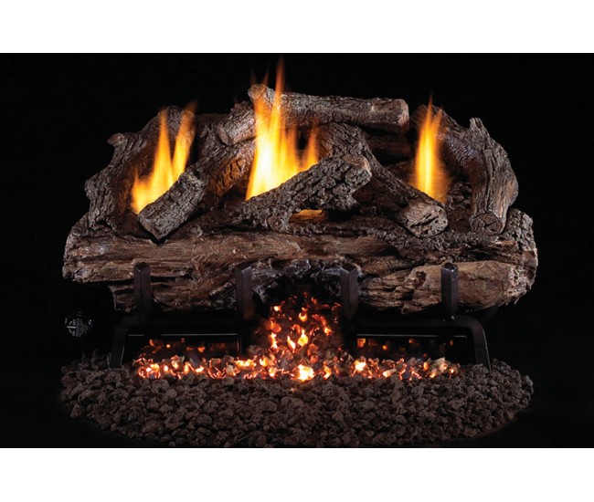 Real Fyre Charred Aged Split Logs Compatible with Stainless Steel G10 Vent-Free Burner