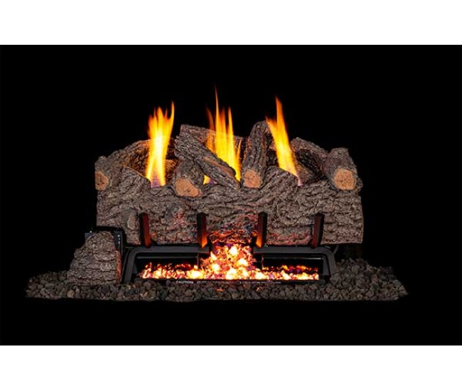 Real Fyre Gnarled Oak Logs Compatible with Stainless Steel G10 Vent-Free Burner