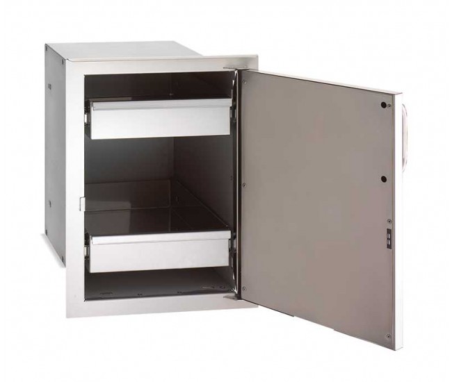 Fire Magic Single Access Door with Dual Drawers, Enclosed, Right Hinge